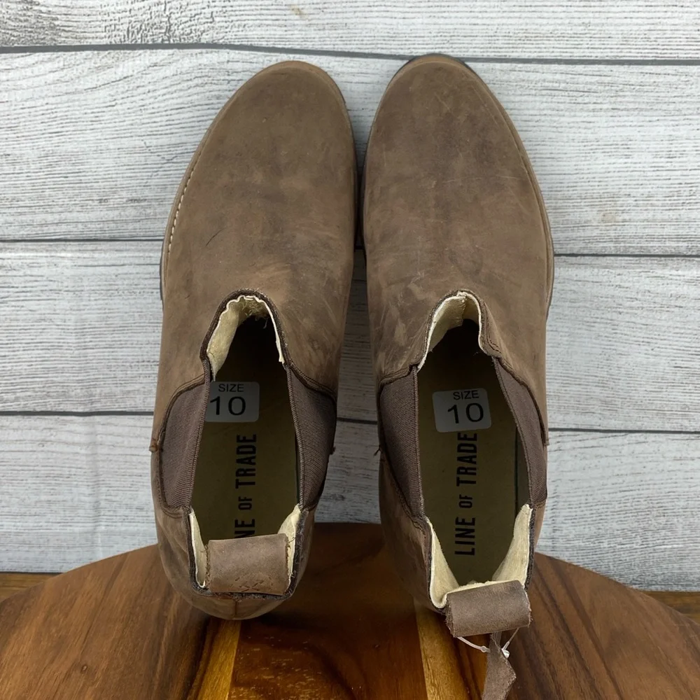 NEW Line of Trade Brown Leather The Foundation Chelsea Boot Men’s Size 10